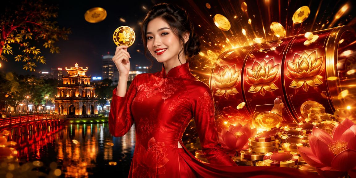 Người dùng Hà Nội trải nghiệm slot game trong trang phục áo dài truyền thống